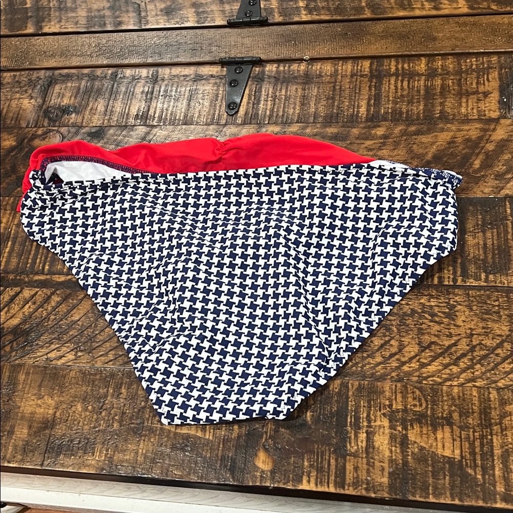 Red and Blue Patterned Bikini Bottom - Picture 4 of 10